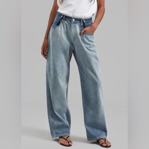 The Frankie Shop Hayla Contrast Light Wash Denim Pants